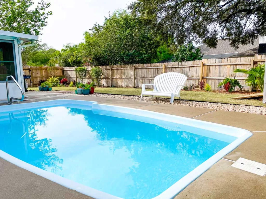Vacation rental with pool in back yard